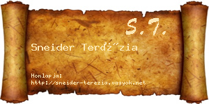 Sneider Terézia névjegykártya